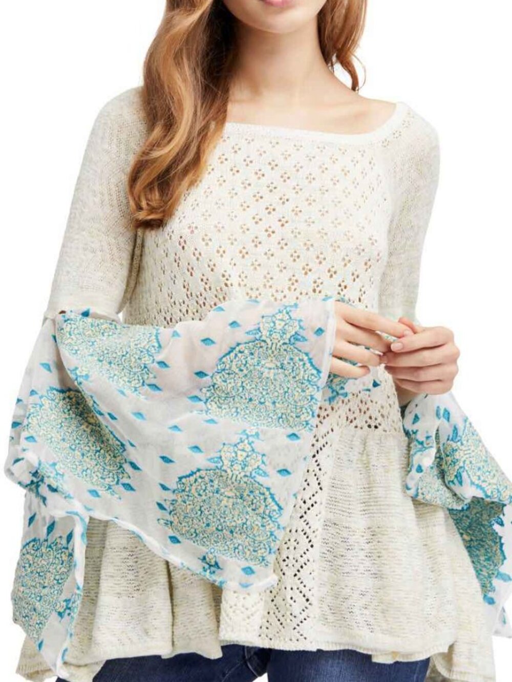 Free People “Pointelle Breeze Top” – an extraordinary ivory knitted top